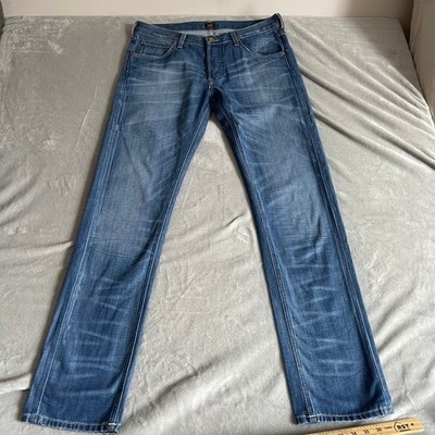 Lee Daren Jeans W34 L34 Blue Straight 100% Cotton Denim Button Fly