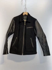 JACK ROSE Stadium Jacket, Medium, Wool, Black, CLS-JK-0077J