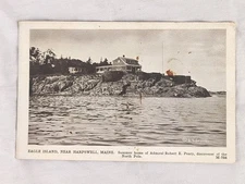 Postcard Eagle Island Harpswell Sound Maine Admiral Peary Summer Home