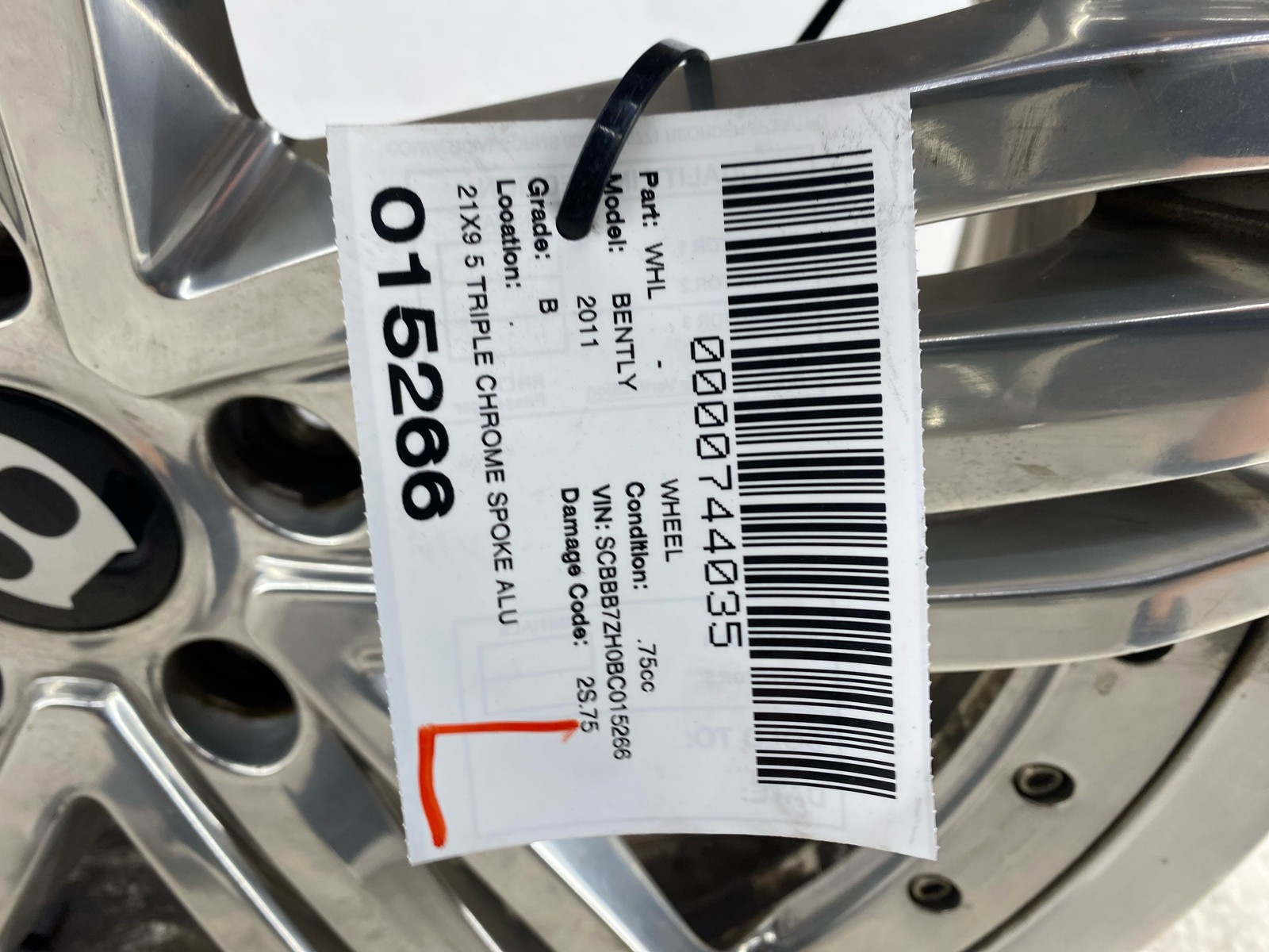2010-2020 BENTLEY MULSANNE OEM 21X9 5 TRIPLE CHROME SPOKE ALUMINUM WHEEL RIM