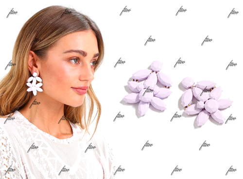 ORECCHINI J CREW COLORATI DICHIARAZIONE GOCCIA FLOREALE FIORE PIENO PETALO GRAPPOLO G9320 - Foto 6 di 11