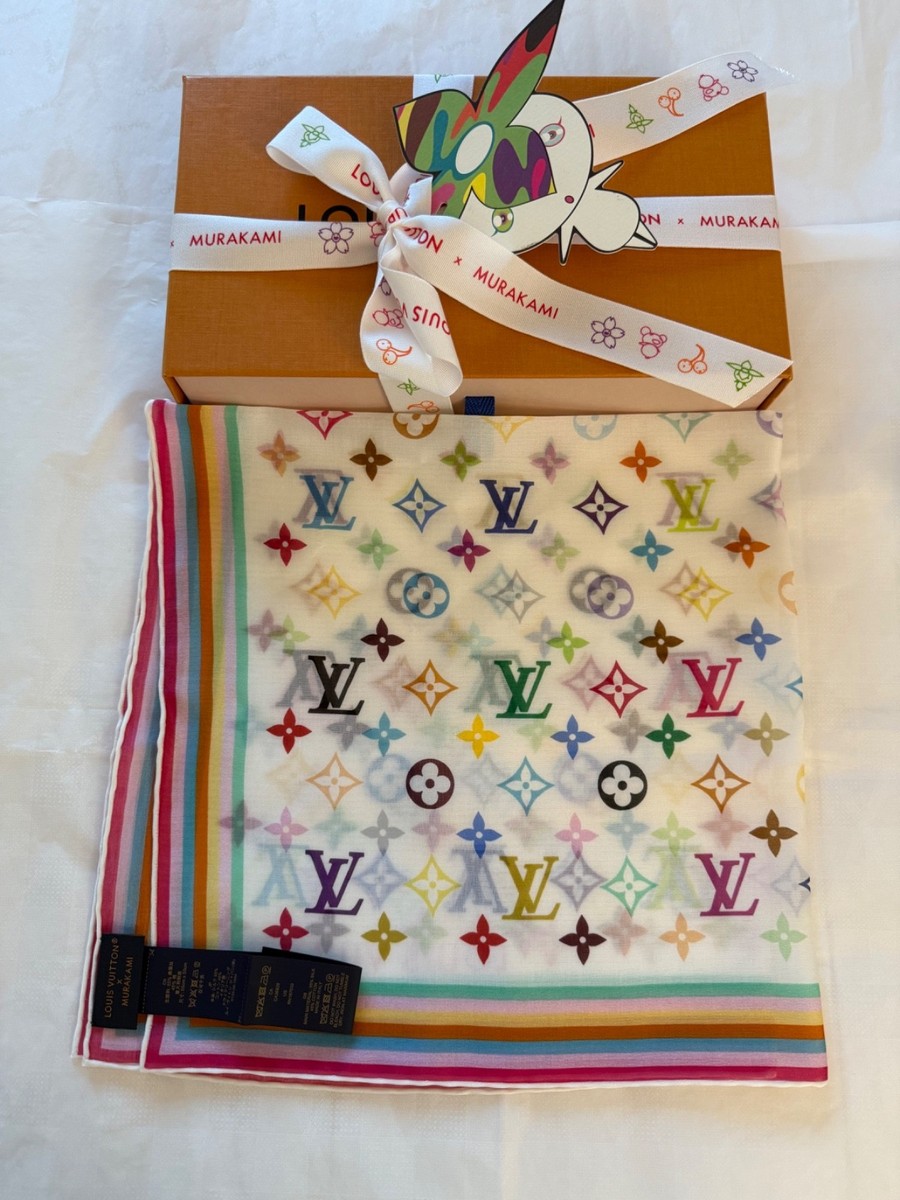 LOUIS VUITTON × MURAKAMI スカーフ Louis Vuitton Murakami Monogram Multicolor Square 55 Scarf