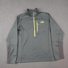The North Face Sweater Mens Medium Gray 1/4 Zip Fleece Pullover Chest Pocket