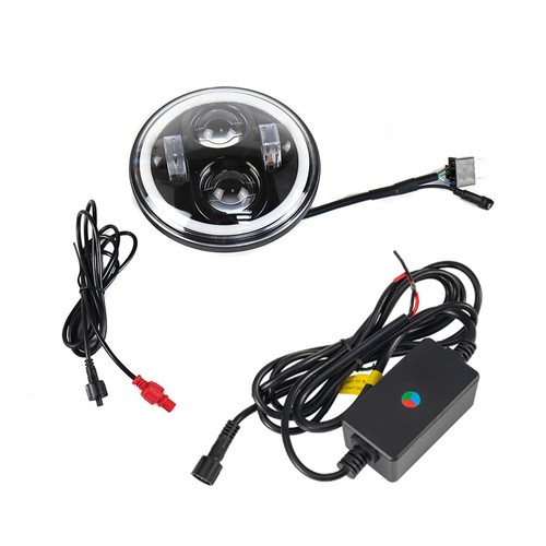 For 1965-1978 Ford LTD 4Pcs 5.75" LED Headlights Hi-Lo RGB Angel Eyes bluetooth - Foto 10 di 12