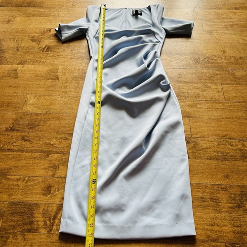 Black Halo Eve Sweetheart Gathered Ruffle Gown Baby Blue Sz 0 $575 - Picture 7 of 9