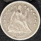1857 Seated Liberty Half Dime Nice Higher Grade Full Liberty