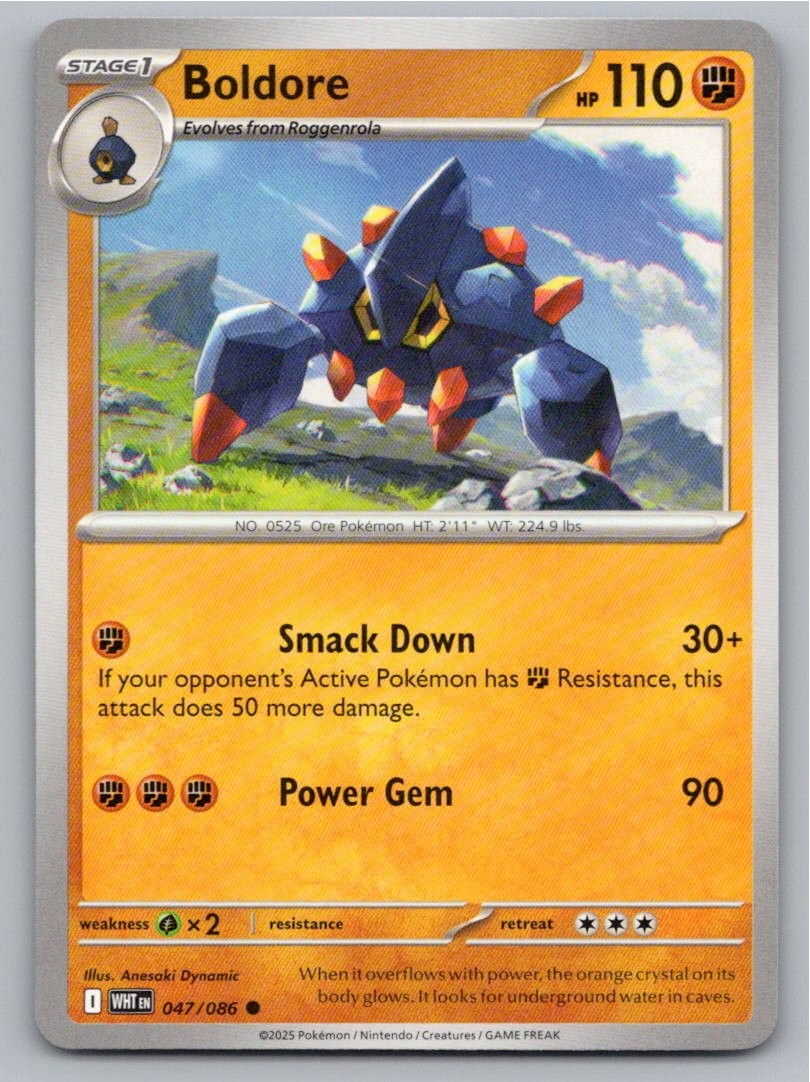 2025 POKEMON BOLDORE WHITE FLARE 047/086 C NM A56241 FREE S&H