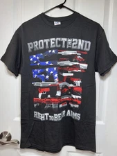 Delta Pro Weight Protect Right To Bear Arms Design Black T-Shirt Men's Size M