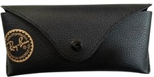 Ray-Ban Black Faux Leather Clamshell Snap Case for Glasses Sunglasses