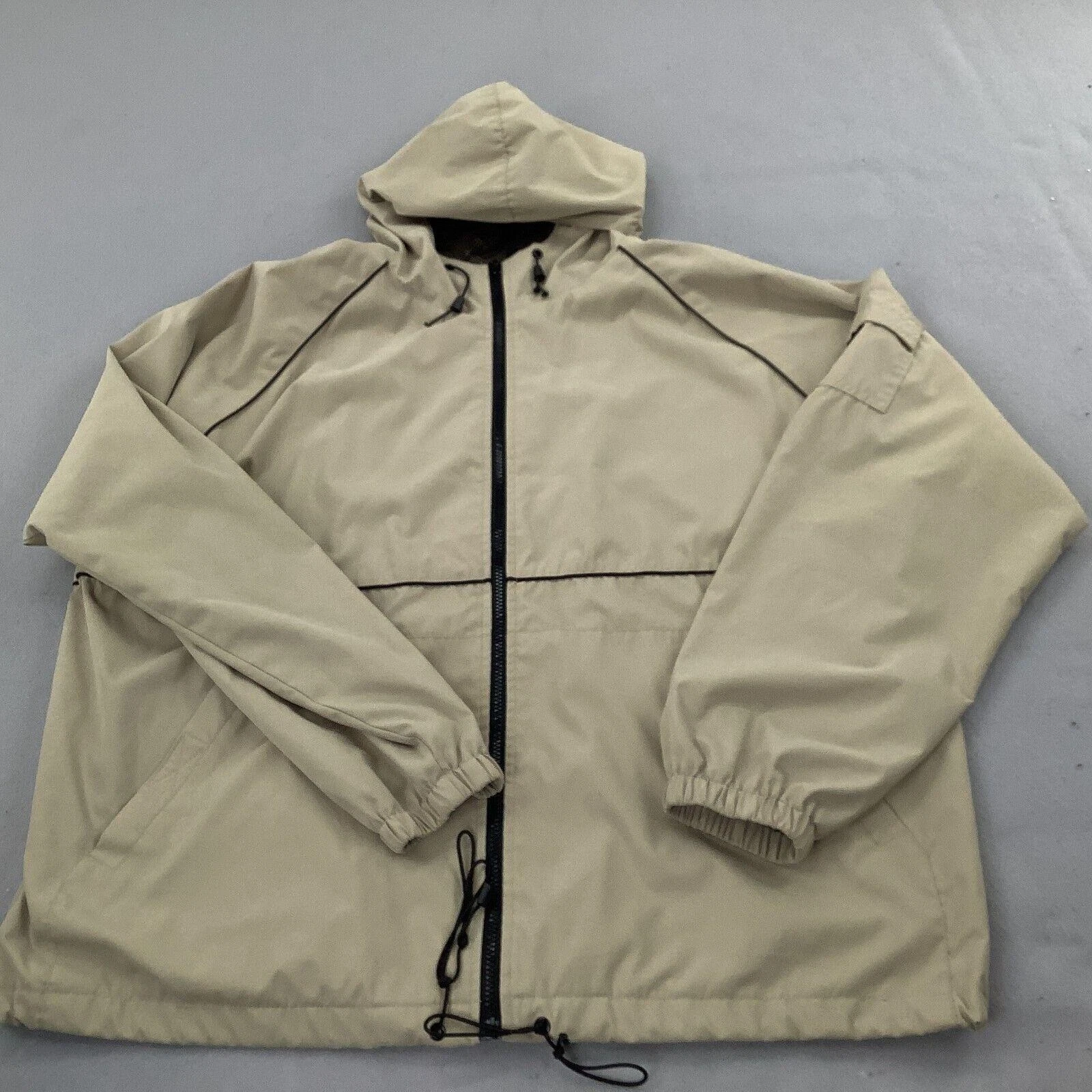 Misty Harbor Jacket Mens 2XL Hooded Windbreaker Full Zip Mesh Lined Outdoor