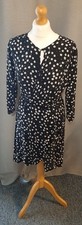 MANGO Black With White floral Print Mid Length Robe Dress-USA Size-8