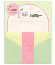 NB My Mood Animal Cat Die Cut Letter Envelope Set  Made in Japan 2026
