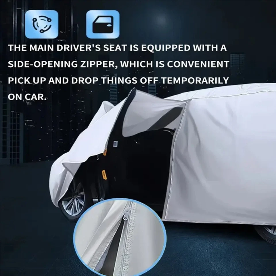 For Volvo S80 Waterproof Full Car Cover Outdoor Dust Protection Rain Snow - Image 3 of 4