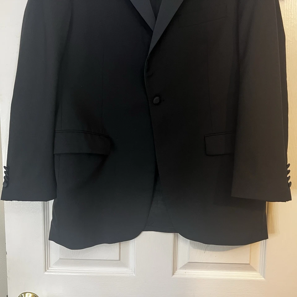 Burberry London Esmoquin 2 Piezas Traje Lana 41R Un Botón Negro 34x32 Foto 3 de 4