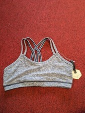 HoneyCut Dancewear Heather Navy Cropped Cris Cross Straps Mesh Back Women's M