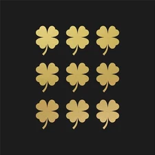 Four Leaf Clover Vinyl Decals Phone Laptop Small 4 leaf Clover Stickers Set of 9