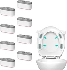 8Pcs Toilet Seat Bumpers, Universal Toilet Seat Spacers for Bidet Strong Adhesiv