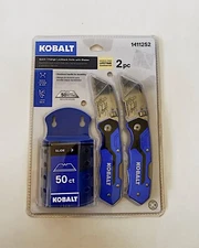 Kobalt 2 Piece Quick-Change Folding Lockback Utility Knife Set with Blades NEW