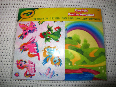 Crayola Kids 13 Pc Pony Dragon Unicorn Fantasy Stick + Play Scene Felt Board Set