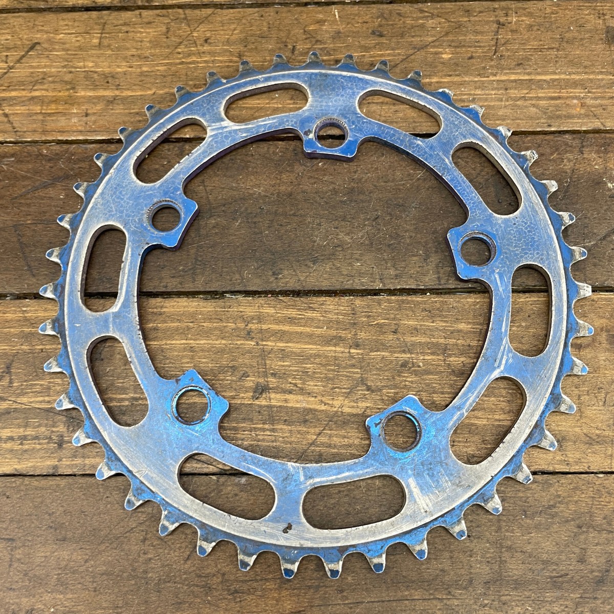 Sugino Crown 43t BMX Chainring 110 BCD Blue 43 Tooth Alloy Old