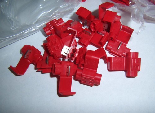 25-Pack Red 3M Scotch Lock Wire Tap Connectors - For 22-18 AWG Gauge Wires (12V)