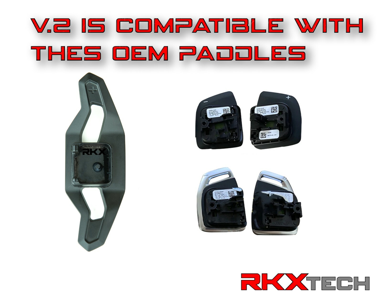 RKX Billet Steering Wheel Shift Paddles V2 Audi A3 A4 A6 Lamborghini Urus style 