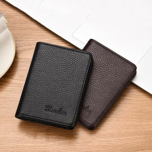 Leather Mini Money Bag Men Wallet ID Card cover Business Card Holder Coin Purse - 第 1/9 張圖片