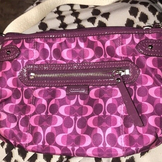 New Coach small purse, burgundy/pink eBay
