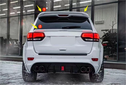 ABS Rear Mid+Roof Spoiler For 2013-2021 Jeep Grand Cherokee Glossy White 2pcs - Bild 1 von 3