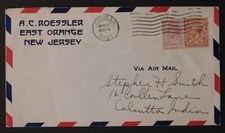 1929 England to Calcutta India Roessler Airmail Cover to Stephen Smith Signed