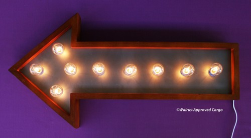 POTTERY BARN LIGHT-UP ARROW MARQUEE –NIB- HEAD THIS WAY FOR SOME FUN DÉCOR! - Picture 2 of 6