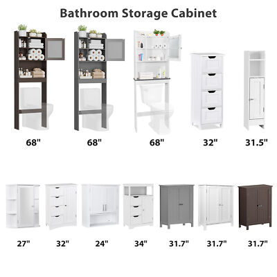 Bathroom Storage Cabinet Wood Cabinet Bathroom Storage Shelf Organizer White