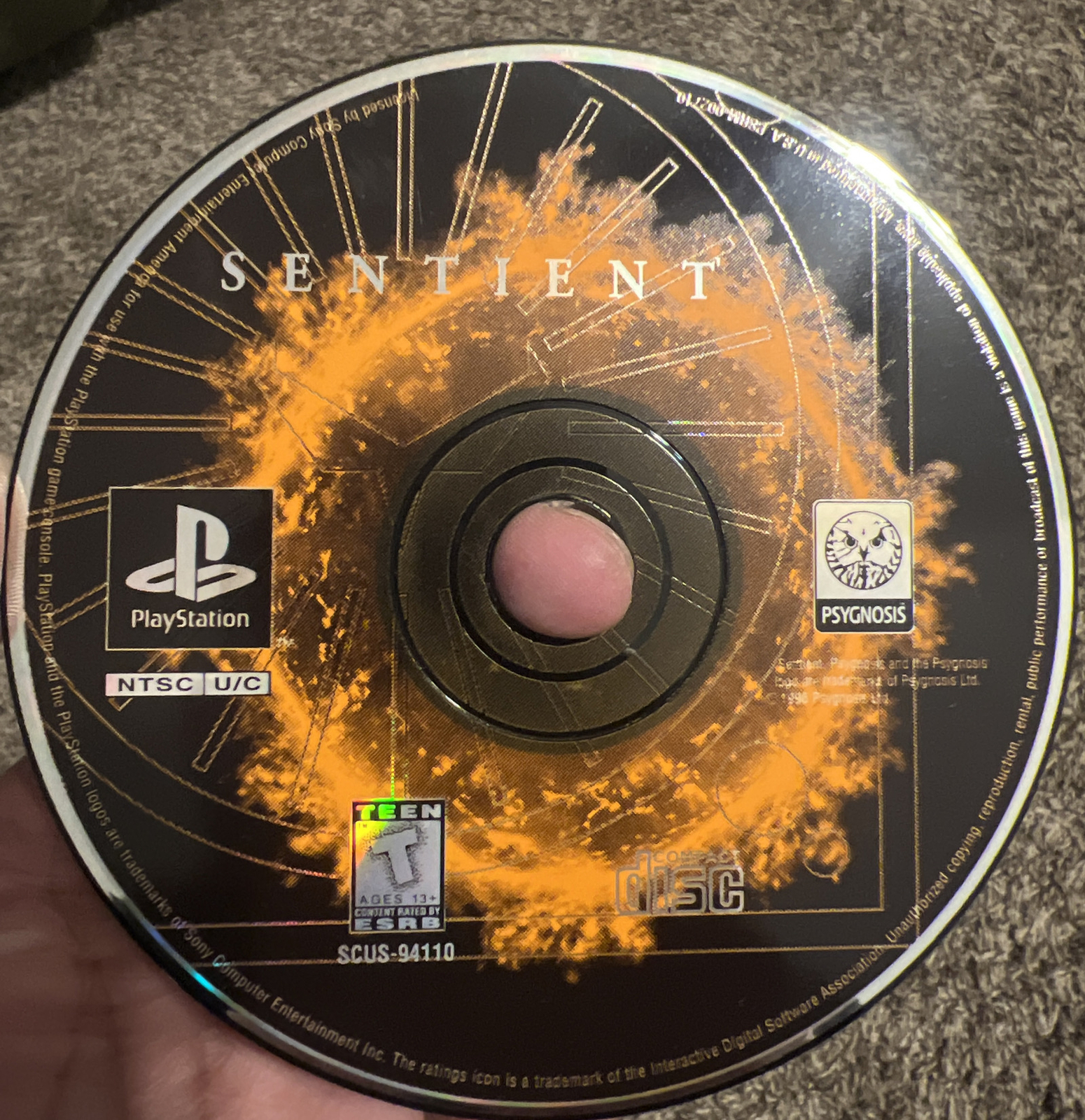 Sentient (Sony PlayStation 1 PS1, 1996) DISC ONLY Tested & Cleaned