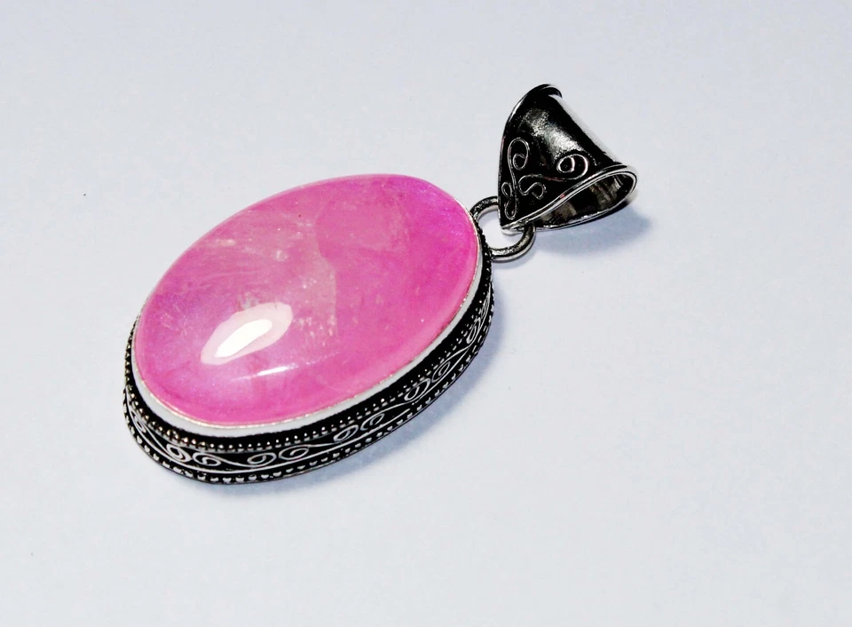Top Pink Rainbow Pear Shape Gemstone Handmade Pendant Jewelry Size 2 inches - Image 2 of 4