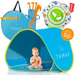 Details About Tamar Baby Beach Tent Toddlers And Tots Blue Pop Up Sun Shelter With Mini Pool