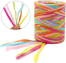 Colored 262 Feet Raffia Paper Ribbon,6 Colored Packing Paper String Perfect for