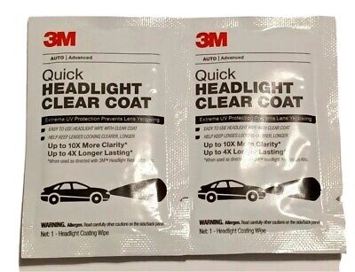 3M Quick Headlight Clear Coat Wipes 2x Pack