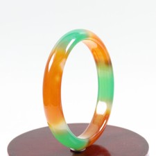 68mm Certified Natural Agate Chalcedony Multi-color Jade Bracelet Bangle a7664