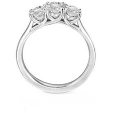 Image of 9ct Gold Ring certified Moissanite Trilogy 1.25ct Engagement Ring