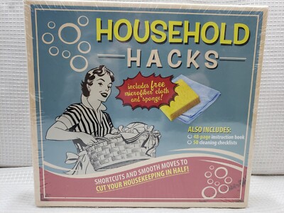 Household Hacks Box Kit Instruction Book & Cleaning Checklists SEALED NEW