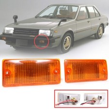 Pair Front Bumper Turn Light Assembly Fits For Nissan Sunny Sentra B11 1981-1984