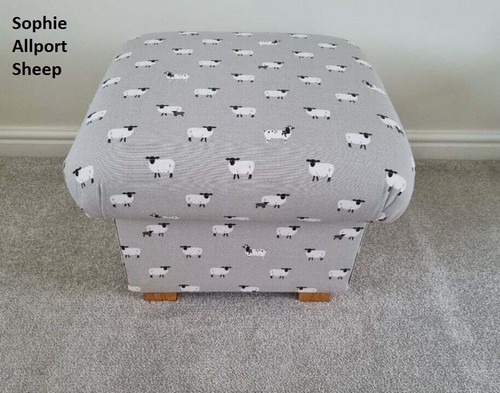 Storage Footstool Sophie Allport Fabrics Pouffe Footstall Ottoman Pugs Dogs Dino - Picture 27 of 33