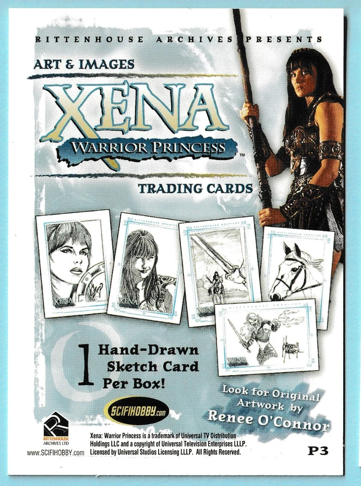 Xena: Art & Images Gold Foil Album Exclusive Promo Card #P3.  Rittenhouse - 2004 - Image 3 of 3