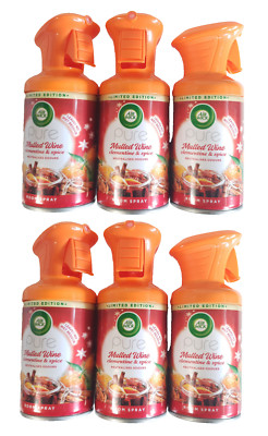 6 x 250ml Air Wick Pure Glühwein Clementine & Gewürz Aerosol Lufterfrischer