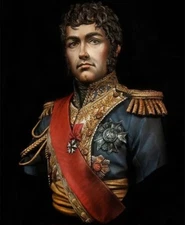 Napoleonic Era Officer Bust Resin Model - 1/9 Scale Historical Figure Unassemble