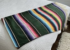 Vintage Fine Woven Saltillo Serape Mexican Blanket 49 X 83