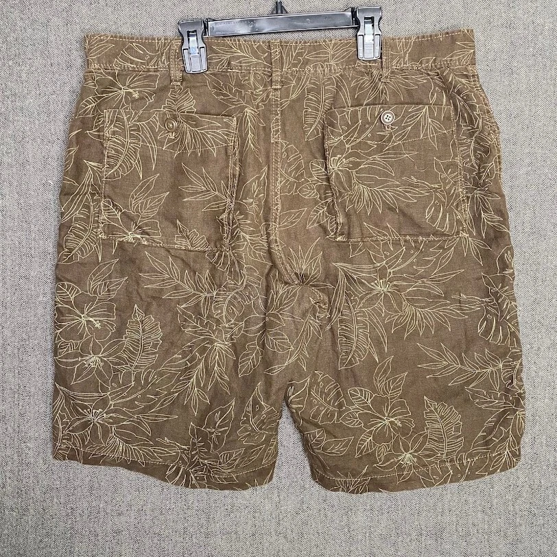 Pantalones Cortos Old Navy Para Hombre 36 Marrón Carga Estampado Floral Plantas Tropicales Naturales Foto 3 de 4
