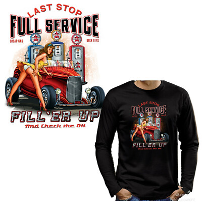 Auto T-Shirt Hot Rod retro tuning Garage v8 Kustom pinup girl *1067 bl LS 