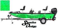 Boat Wrap Modern Lime Graphic Fishing Bass Abstract Fish Vinyl Kit Decal Hexagon