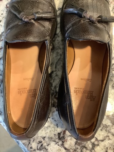 Allen Edmonds Dalton Men's US 11.5b Cap Toe Tassel Blk Loafer Dress Shoes Pebble - Picture 8 of 10